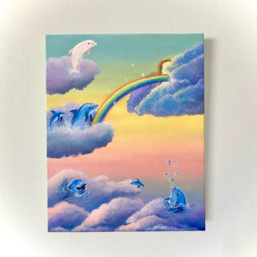 【雲夢之間:幸運之門】40*30 壓克力畫/丙烯畫作/掛畫/裝飾