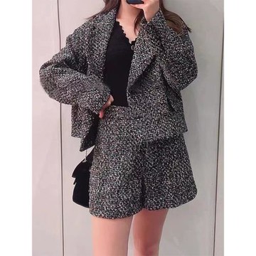 SD家IULV2025春季新款法式小香風時尚寬松粗花呢短褲短外套女