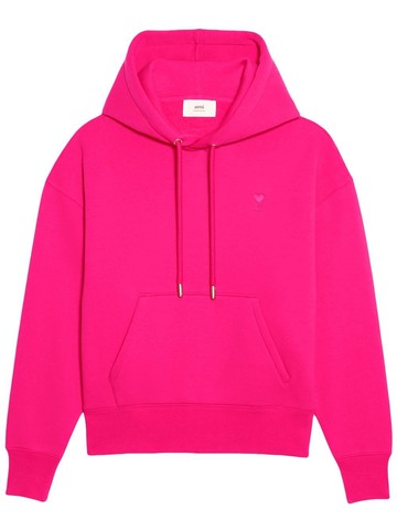 AMI Paris - Ami de Coeur embroidered hoodie - unisex - Organic Cotton/Recycled Polyester - S - Pink
