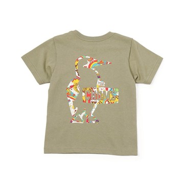 CHUMS Kids Booby Logo Rainbow Islands T短袖上衣 卡其綠_CH211320M022