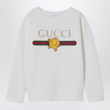 White sweatshirt with logo print