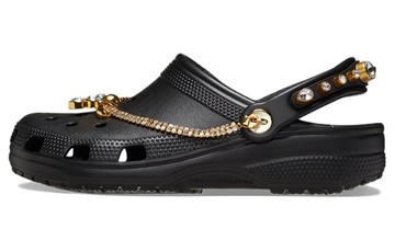 WMNS CROCS CLASSIC TIARA CLOGS BLACK GOLD