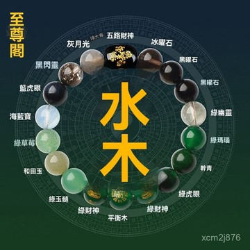 🙏🏻紫南宮過爐 開光🔥一月初更新-五行缺補喜用水木手鏈男女款天然水晶多寶財神手串平衡能量飾品 HHIU
