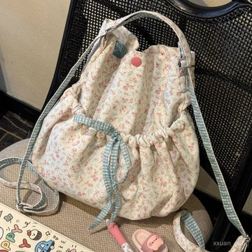 新店補貼！限時💖二閤一春日碎花雙肩包ins2025新款韓係水桶包女大容量通懃單肩包