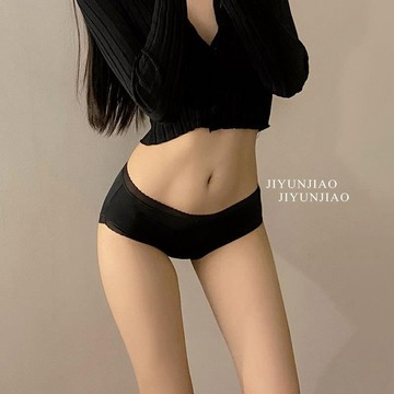 【下殺】性感內褲 女生內褲 日系薄款少女內褲士中腰蕾絲邊無痕簡約甜美透氣冰絲內褲