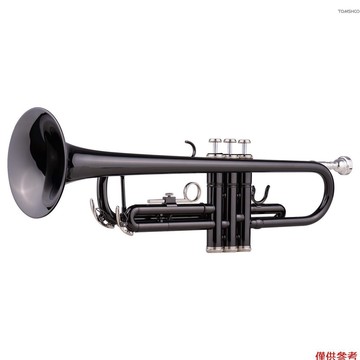 黃銅鍍黑色 Bb 小號套裝,適合初學者,帶 H