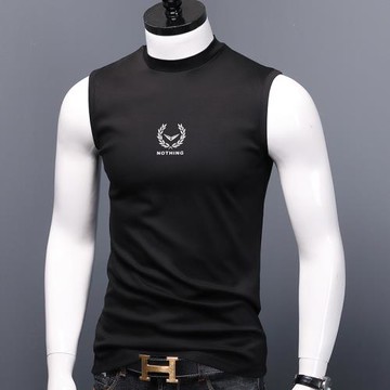 無袖t恤男潮牌個性夏季坎肩冰感打底衫馬甲修身雙絲光棉中領背心