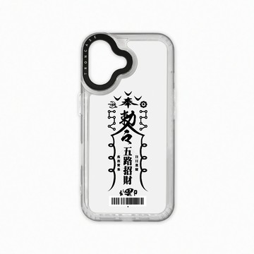 iPhone 16  殼 TRON iPhone 16 黑色招財符咒  載具 太空殼 透白款 手機殼