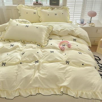新款簡約床包組 床包四件套 水洗棉床包組 刺繡床包組 學生 床單三件套 枕套 四季款 床上用品