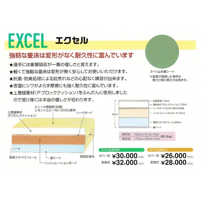 一畳から発送】軽量化学柔道畳≪衝撃吸収と耐久性≫「エクセル」 通販 LINEポイント最大0.5%GET | LINEショッピング