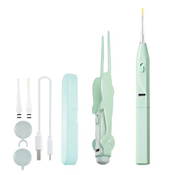 USB充電LED發光耳勺 綠色 65g  1組  1入