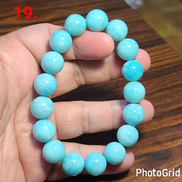 天河石 手鍊 手環 手珠 老礦料 12mm+ 天然 ❤水晶玉石特賣#C241-7