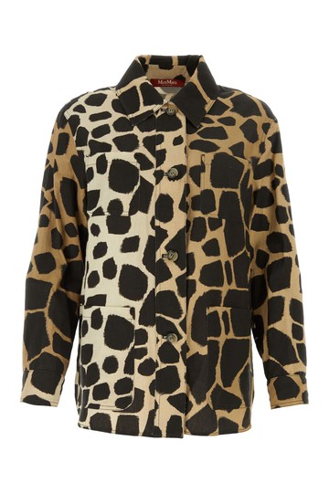 Max Mara Studio Printed Cotton Blend Tesoro Shirt