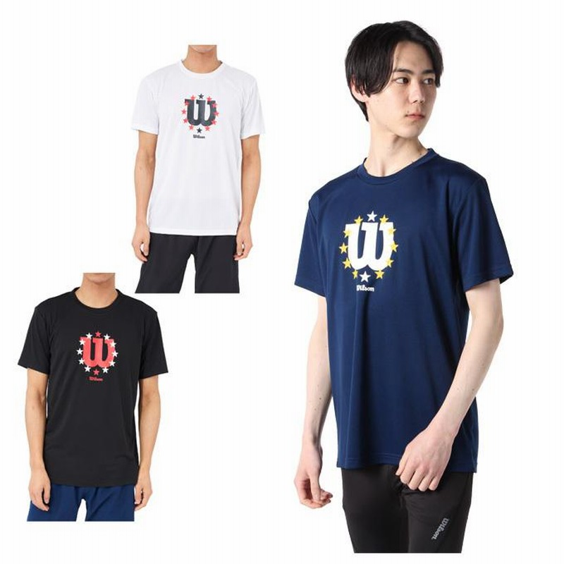 ウイルソン Wilson テニスウェア バドミントンウェア Tシャツ 半袖 メンズ 限定 ロゴＴシャツ 412-256 | LINEショッピング