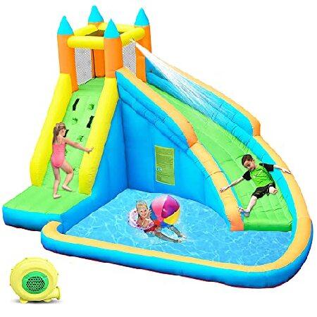 Doctor Dolphin Inflatable Bounce House with Slide for Kids Toddlers Blow Up Bouncy House with Blower and Ball Pit Inflatable Bouncers for Kids 12