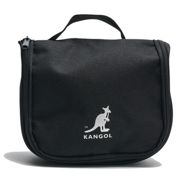 KANGOL 黑 盥洗包 懸掛式 化妝包 手提袋  旅行組 素色 (布魯克林) 6955360220