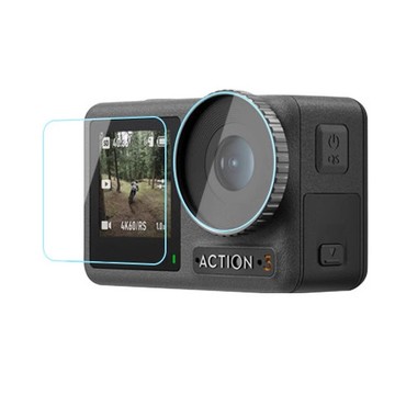 DJI Action3 Action4 鋼化玻璃保護貼 三片入 螢幕 鏡頭 保護貼【中壢-水世界】