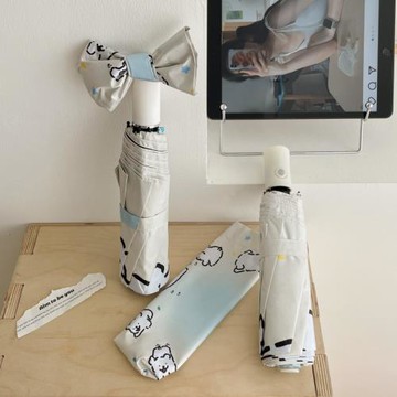 藍色漸變狗雨傘自動太陽傘八骨晴雨兩用折疊可愛便攜防曬防紫外線