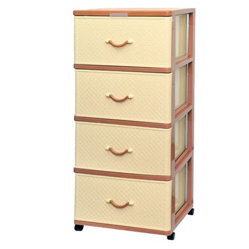 KEYWAY 聯府 特大佐藤深型四層抽屜櫃 附輪 200L  540mm  咖啡色 + 白色  四層