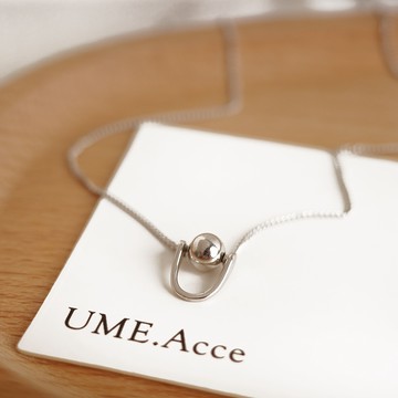 [全純銀.項鍊] 極簡設計 可轉動圓珠幾何項鍊 (銀色)【UME】全部S925純銀項鍊
