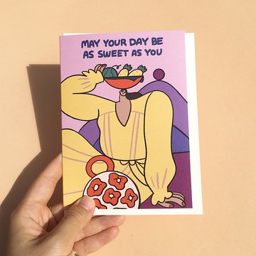 生日賀卡最小的女孩願你的一天像你生日卡一樣甜蜜