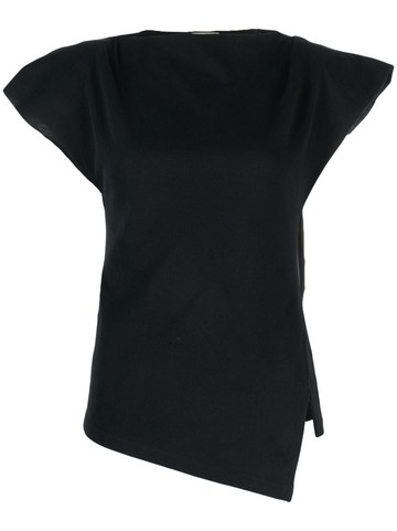 ISABEL MARANT - Sebani padded asymmetric T-shirt - women - Organic Cotton - L - Black