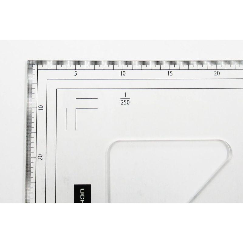 ウチダ 三角定規 24cmx2 縮尺目盛付