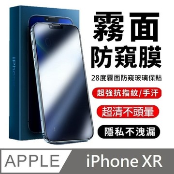 適用 iPhone XR 鑽石級 升級28度真防窺 霧面+防偷窺 滿版玻璃貼 LG防偷窺技術