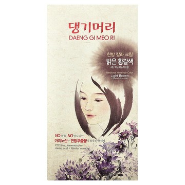 DAENG GI MEO RI, 專用植物染髮劑，淺棕色，5 件套