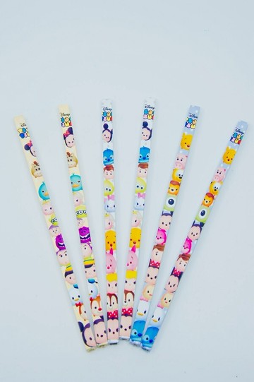 TsumTsum6入木頭鉛筆-方型，多色筆/自動鉛筆/中性筆/原子筆/鋼珠筆/自動筆/彩虹筆/色筆/鉛筆，X射線【C535512】