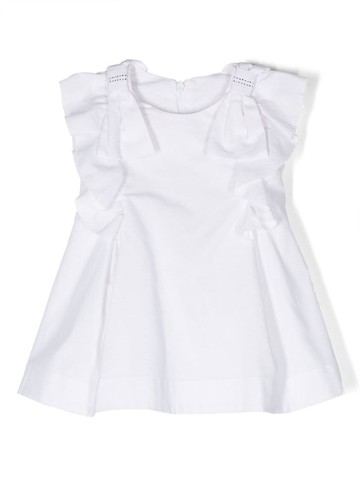 Lapin House - ruffle-detail cotton dress - kids - Cotton/Cotton - 6 yrs - White