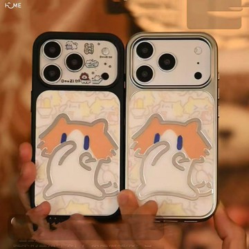 鎏金臭臭喵磁吸適用iPhone15蘋果16手機殼17promax新款14玻璃131211