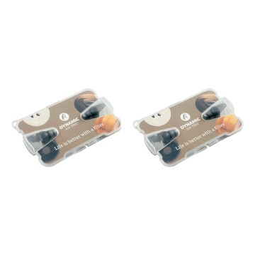 Dynamic Ear Filter 2入組 日常泛用降噪耳塞 (-20dB 專利薄膜濾波片) 輕量包裝版本