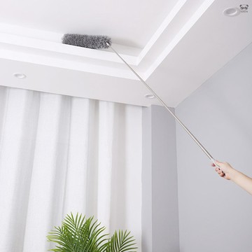 超細纖維除塵器適用於清潔帶延長杆的延伸範圍約為 100 英寸靈活和可擴展的除塵器用於清潔吊扇/傢俱/鍵盤/蜘蛛網 灰色
