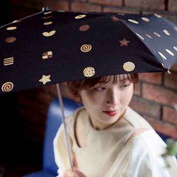 日本 nifty colors - 50公分輕量傘彎把-(餅乾)-NO.1678