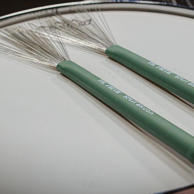 VIC FIRTH (ビックファース) VIC-SB Split Brush Retractable Wire Brush 押し出し式 ラバーグリップ ブラシ