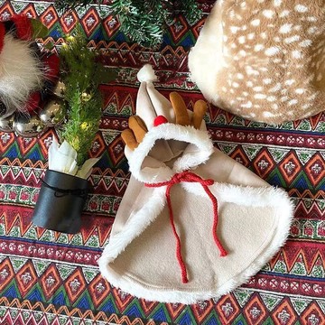 【台灣出貨】寵物服飾 貓咪斗篷 貓咪披肩 中小型犬狗狗披肩 狗狗聖誕斗篷 冬季保暖 寵物新年服飾 寵物鹿角拍照 寵物披肩