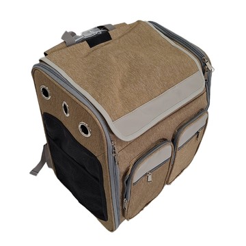 肥貓狗專用 可拉可背外出箱  43 x 41 x 30cm  卡其色  1個