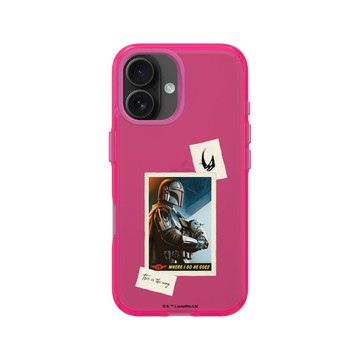 iPhone 16 Clear 粉漾桃 - Star Wars - The Mandalorian - 曼多 & 古古 — 復古拍立得