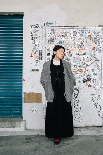 純情百貨行 古著 vintage 古著洋裝 花朵天鵝絨洋裝