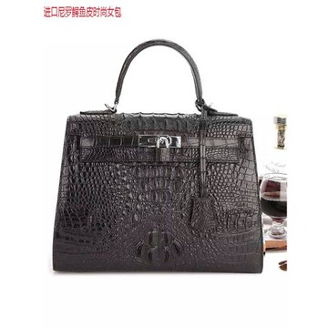 進口尼羅鱷魚皮女包歐美時尚女士手提包單肩斜挎手拎包高檔真皮包