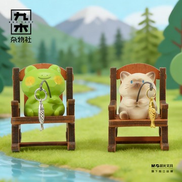 新上架👉森之物FOFO動物搖椅釣魚擺件-小貓釣魚交換禮物 送朋友禮物
