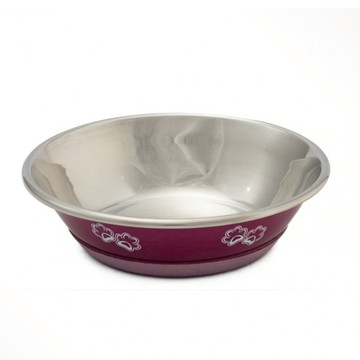 美國 Durapet® 輕時尚不鏽鋼防滑寵物碗 Fashion Stainless Steel Bowls W Magenta