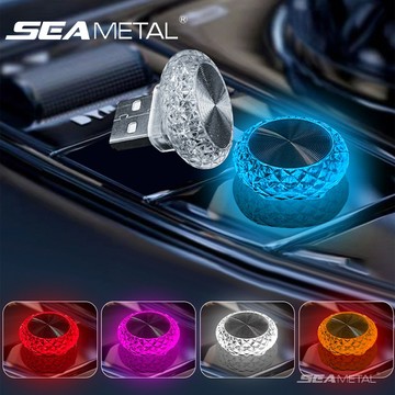 SEAMETAL 車載usb氛圍燈 便攜式迷你led環境裝飾燈 汽車內飾小夜燈