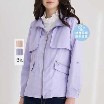 ILEY伊蕾 膠原蛋白涼感防曬風衣連帽外套(兩色；M-L)1223074931