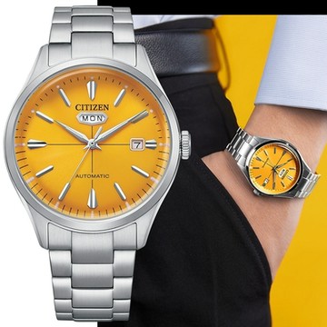 CITIZEN 星辰 朝日C7機械錶 暑期質感選物 送禮首選-黃 NH8391-51Z