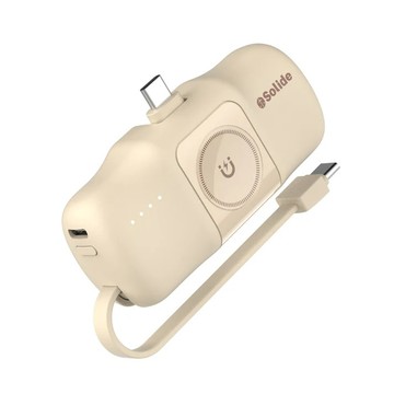 【山水之寶】solide 索力得 Hammer 小榔頭 5000mAh Type-C多功能輕巧萬用行動電源 奶茶色