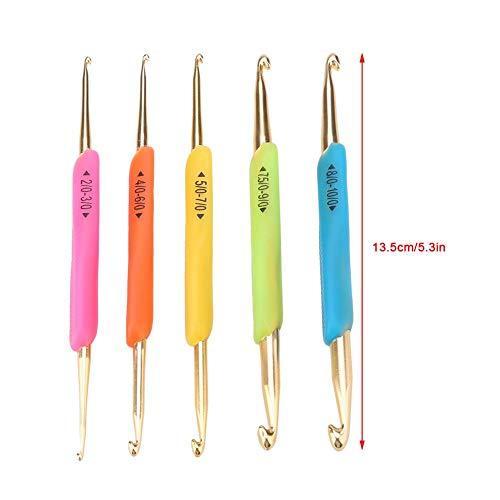 編み物 セット |Double Head Crochet Hook Set, Aluminum Tip Knitting Needle Set wit