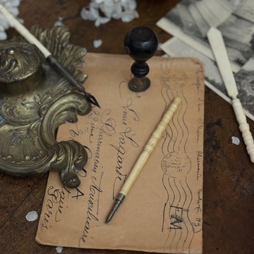 50418-稀有法國古董獸骨鉛筆