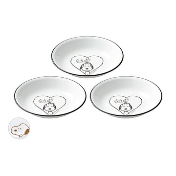 【美國康寧 CORELLE】SNOOPY史努比 復刻黑白6吋深盤＜多件專案＞